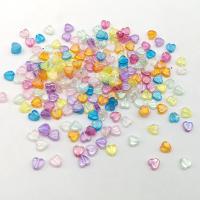 Perles acryliques plaquée, Acrylique, coeur, DIY, couleurs mélangées, 8mm, Environ Vendu par sac