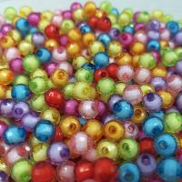 collier en perle acrylique , Rond, DIY & facettes, couleurs mélangées, 8mm, Environ Vendu par sac