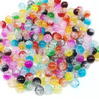 Crackle Acrylic Beads, Round, DIY & ice flake, mixed colors, Approx 