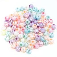 Perle acrylique, Rond, Oindre, DIY, couleurs mélangées, 10mm, Environ Vendu par sac