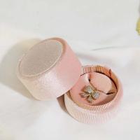 Velvet Pendant Box, Velveteen, Round, durable, pink 