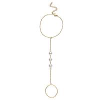 304 Edelstahl Ringarmband, mit Kunststoff Perlen, mit Verlängerungskettchen von 1.97inch, Vakuum-Ionen-Beschichtung, Modeschmuck & für Frau, keine, verkauft von PC