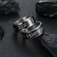 Stainless Steel Finger Ring, 304 Stainless Steel, fashion jewelry & Unisex  black 