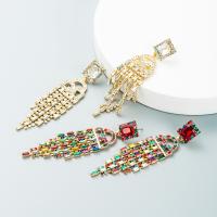 Fashion Fringe Earrings, Zinc Alloy, with Glass Rhinestone, fashion jewelry & for woman & with rhinestone 