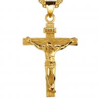 Stainless Steel Cross Pendants, 304 Stainless Steel, Vacuum Ion Plating, fashion jewelry & Unisex golden 
