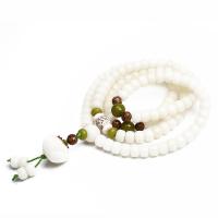 108 Perlen Mala, Weiß Bodhi Wurzel, mit Harz, mehrschichtig & unisex, keine, 6x8mm, 108PCs/Strang, verkauft von Strang