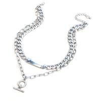 Fashion Multi Layer Necklace, Zinc Alloy, with 1.96 inch extender chain, plated, for woman & with rhinestone & multi-strand Approx 17.32 Inch 