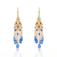 Fashion Fringe Earrings, Zinc Alloy, with Seedbead, gold color plated, vintage & fashion jewelry & for woman 