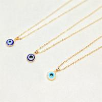 Evil Eye Jewelry Necklace, Zinc Alloy, with 2.36inch extender chain, gold color plated, fashion jewelry & Unisex & enamel 10mm Approx 18.9 Inch [