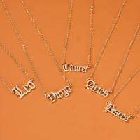 Zinc Alloy Necklace, gold color plated, fashion jewelry & Zodiac symbols jewelry & Unisex 30mm Approx 22.05 Inch 
