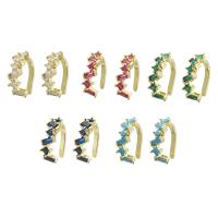 Ohrring-Manschette, Messing, goldfarben plattiert, Modeschmuck & Micro pave Zirkonia & für Frau, keine, 6x16x13mm, verkauft von Paar
