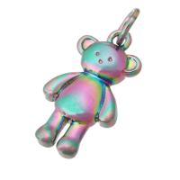 Латунные Подвески в форме животного, Латунь, Медведь, разноцветная плакировка, ювелирные изделия моды & Женский, разноцветный отверстие:Приблизительно 3mm, продается PC