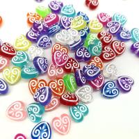 Perle acrylique, coeur, DIY, couleurs mélangées Environ Vendu par sac