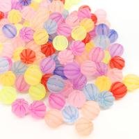 Frosted Acrylic Beads, Pumpkin, stoving varnish, DIY 10mm, Approx 