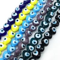 Evil Eye Lampwork Beads, Heart, DIY 12mm, Approx 