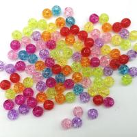 Perles se fissurer acryliques, Acrylique, Rond, DIY, couleurs mélangées, 8mm, Environ Vendu par sac