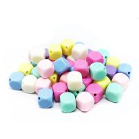 Solide Acryl Perlen, Quadrat, DIY, gemischte Farben, 15mm, ca. 100PCs/Tasche, verkauft von Tasche