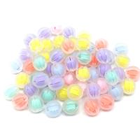 Bead in Bead Acrylic Beads, Pumpkin, DIY & enamel & smooth & frosted, mixed colors, 12mm, Approx 