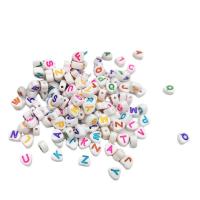 Acryl Alphabet Perlen, Herz, DIY & Emaille, gemischte Farben, 4x7mm, ca. 100PCs/Tasche, verkauft von Tasche