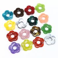Acryl Schmuck Perlen, Blume, DIY & hohl, gemischte Farben, 25mm, ca. 100PCs/Tasche, verkauft von Tasche