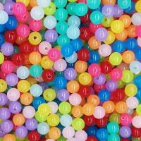 Mixed Acrylic Jewelry Beads, Round, DIY & smooth & frosted, mixed colors, 8mm, Approx 