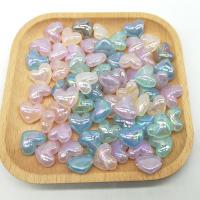Perles acryliques plaquée, Acrylique, coeur, DIY, couleurs mélangées Environ Vendu par sac
