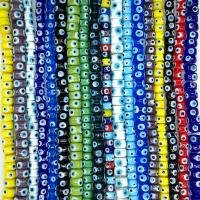 Kunstdruck Porzellan Perlen, flache Runde, DIY & böser Blick- Muster, keine, 7x7x5mm, ca. 100PCs/Tasche, verkauft von Tasche