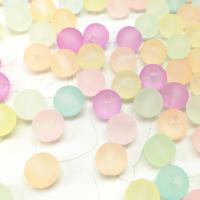 Frosted Acrylic Beads, Round, DIY, mixed colors, 10mm, Approx 