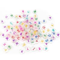 Acrylic Alphabet Beads, Heart, DIY & enamel, mixed colors Approx 