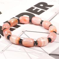 Gemstone Hematite Bracelets, Yunnan Red Agate, with Non Magnetic Hematite, elastic & for woman .1 Inch 