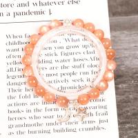 Sunstone Bracelet, with Brass, Moon and Star, silver color plated, Unisex, orange, 8mm .1 Inch 