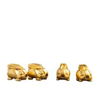 Zinc Alloy Animal Beads, Rabbit, gold color plated, DIY, golden 