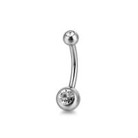 Stainless Steel Belly Ring, 316L Stainless Steel, fashion jewelry & for woman & with rhinestone, original color 