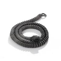Acier inoxydable 304 collier, serpent, Placage sous vide noir, bijoux de mode & pour homme, noire Vendu par PC
