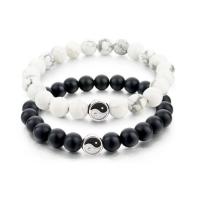 Gemstone Bracelets, Natural Stone, Round, 2 pieces & fashion jewelry & Unisex cm 