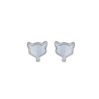Sterling Silver Stud Earring, 925 Sterling Silver, with Shell, plated, fashion jewelry & for woman 