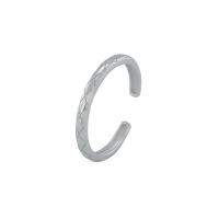 925 Sterling Silver Cuff Finger Ring, platinum plated, Adjustable & for woman, white 