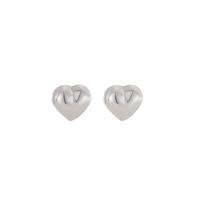 Sterling Silver Stud Earring, 925 Sterling Silver, Heart, plated, fashion jewelry & for woman 