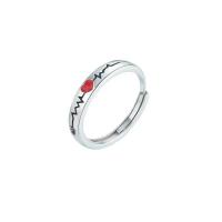 Couple Finger Rings, 925 Sterling Silver, platinum plated, Adjustable & epoxy gel 