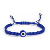 Evil Eye Jewelry Bracelet, Zinc Alloy, with Glass Beads & Polyester Cord, plated, fashion jewelry & Unisex Approx 6.3-11 Inch 