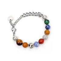 Bracelets en pierres précieuses, Acier inoxydable 304, avec Pierre naturelle, bijoux de mode & unisexe, plus de couleurs à choisir Environ 5.5-9 pouce, Vendu par PC