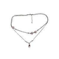 Rhinestone Zinc Alloy Necklace, fashion jewelry & for woman & with rhinestone Approx 17.48 Inch 