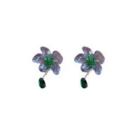 Acrylic Earring Clip, Flower, fashion jewelry & for woman 