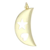 Hollow Brass Pendants, Moon, gold color plated, fashion jewelry & DIY & for woman, golden Approx 2mm 