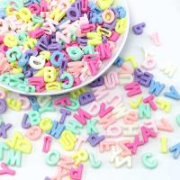 Resin Jewelry Beads, Alphabet Letter, DIY & enamel, mixed colors, 10mm, Approx 