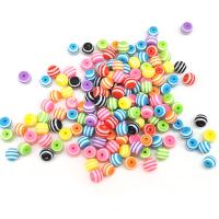 Mixed Acrylic Jewelry Beads, Round, DIY mixed colors, Approx 