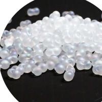 Transparent Glass Seed Beads, Seedbead, Peanut, plated, DIY white 