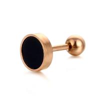 Stainless Steel Stud Earring, 316L Stainless Steel, hand polished, fashion jewelry & for woman, rose gold color, 6mm,4mm 