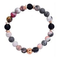 Gemstone Bracelets, Natural Stone, with Zinc Alloy, Crown, antique bronze color plated, fashion jewelry & for man cm 