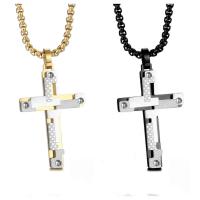 Titanium Steel Jewelry Necklace, Cross, Vacuum Ion Plating, fashion jewelry & punk style & Unisex Approx 45 cm 